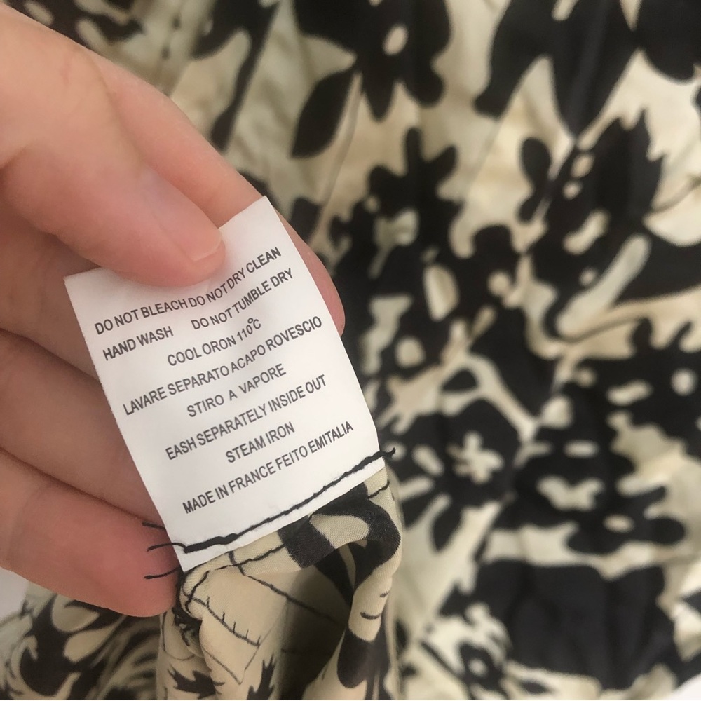 Chloé Black White Silk Abstract Print Dress - Picture 6 of 10